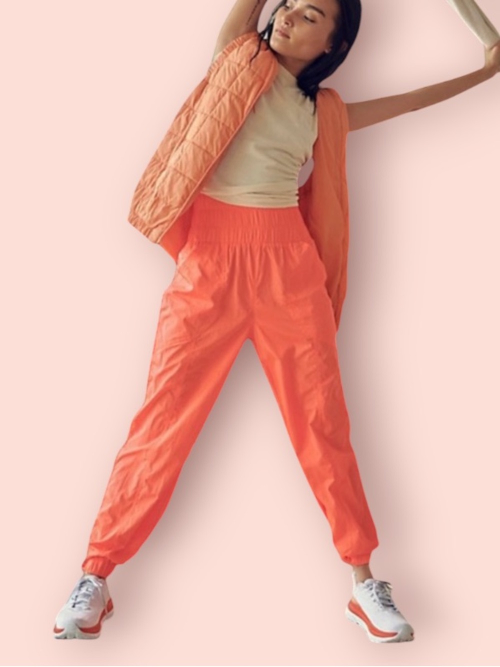 FREE PEOPLE Movement The Way Home Joggers in Hot Watermelon
